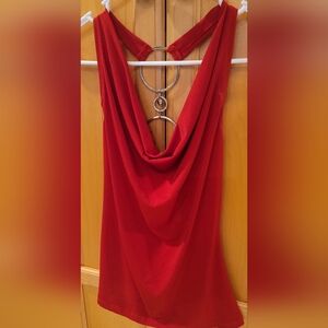 Elegant Red Draped Top